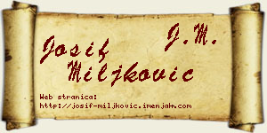 Josif Miljković vizit kartica